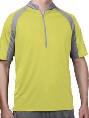 Men's Lime and Gray Athletic Zip-Front Jersey